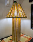 Golden Yellow Striped Raffia Lamps (3 sizes to choose from)