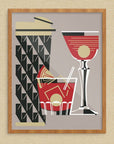 Mid-Mod Print - Rocks Glass, Martini & Cocktail Vintage Print