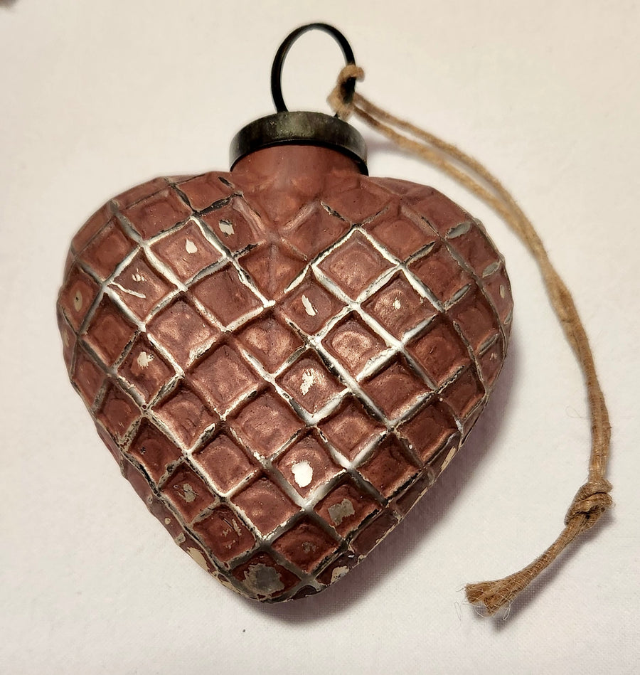 HEART OF GLASS ORNAMENTS - 6 Colors to choose from