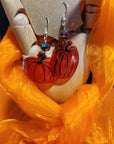 Halloween Spooky Earrings Sets - Gourd Orange Scarf & Orange Pumpkins (2 styles)