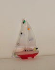 Sailboat With Lights - Glass Ornament