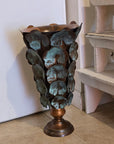 Copper Patina Finish Metal Leaf Vase (2 sizes)