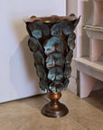 Copper Patina Finish Metal Leaf Vase (2 sizes)