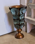 Copper Patina Finish Metal Leaf Vase (2 sizes)
