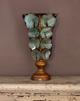 Copper Patina Finish Metal Leaf Vase (2 sizes)