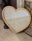 Wood Framed Heart Mirror
