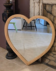 Wood Framed Heart Mirror