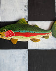 FISH! - Colorful Trout Wooden Wall Sculpture 13"