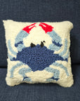 Coastal Blue Crab Throw Pillow "AS IS"
