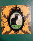 Vintage Black Cat Handmade Brooch - Chat Noir