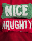 Naughty And Nice Reversible Christmas Throw Pillow