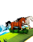 3D Pop-up Card - Horses (First Class Forever stamp included)