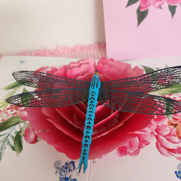 Pop Up Greeting Card - Dragonfly 3D