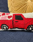 Red Love Delivery Truck Throw Pillow