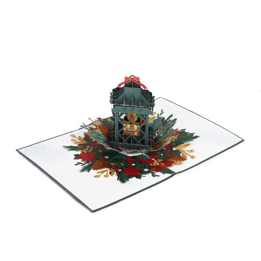 Greeting Card - Christmas Lantern Pop Up Card