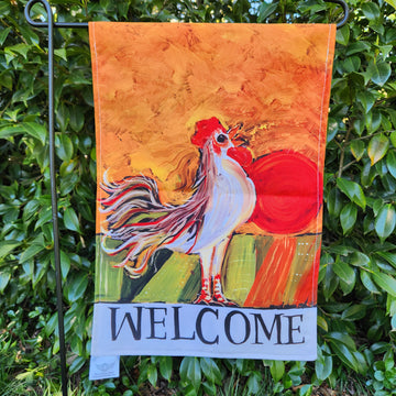 NEW! Garden Flags - Welcome Rooster