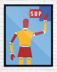 Mid-Mod Print- "Sup?" Waving Stick Figure Man Print