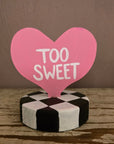 Candy Heart Table Topper- Mint Green: "I Love You"/"Love More"