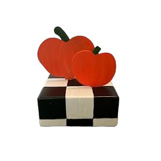 Pumpkins Table Topper with Checkered Base