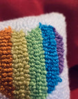 Rainbow Heart Hooked Pillow