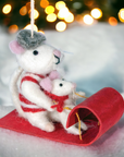 Toboggan Mice Ornament