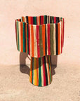Striped Raffia Table Lamp - Multicolor
