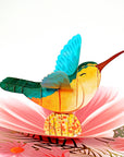 3D Pop-up Card - Hummingbird w/ Flowers (First Class Forever stamp included)