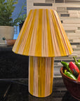 Golden Yellow Striped Raffia Lamps (3 sizes to choose from)
