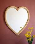 Wood Framed Heart Mirror