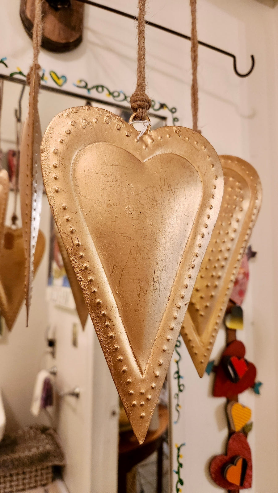 Upcycled Antique Brass - Metal Hearts