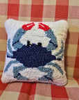 Coastal Blue Crab Throw Pillow "AS IS"