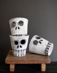 Clay Skull Votive Holder