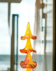 Glass Petunia Wind Chime - Yellow and Orange