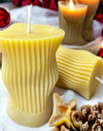 Handmade Curvy Beeswax Candle