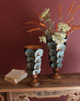 Copper Patina Finish Metal Leaf Vase (2 sizes)
