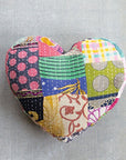 Heart-Shaped Kantha Pillow
