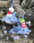 Hand-knit Dolphin Ornament