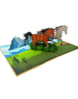3D Pop-up Card - Horses (First Class Forever stamp included)