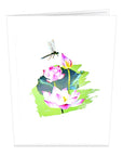 3D Pop-up Card - Water Lilies, Koi And Dragonfly (First Class Forever stamp included)