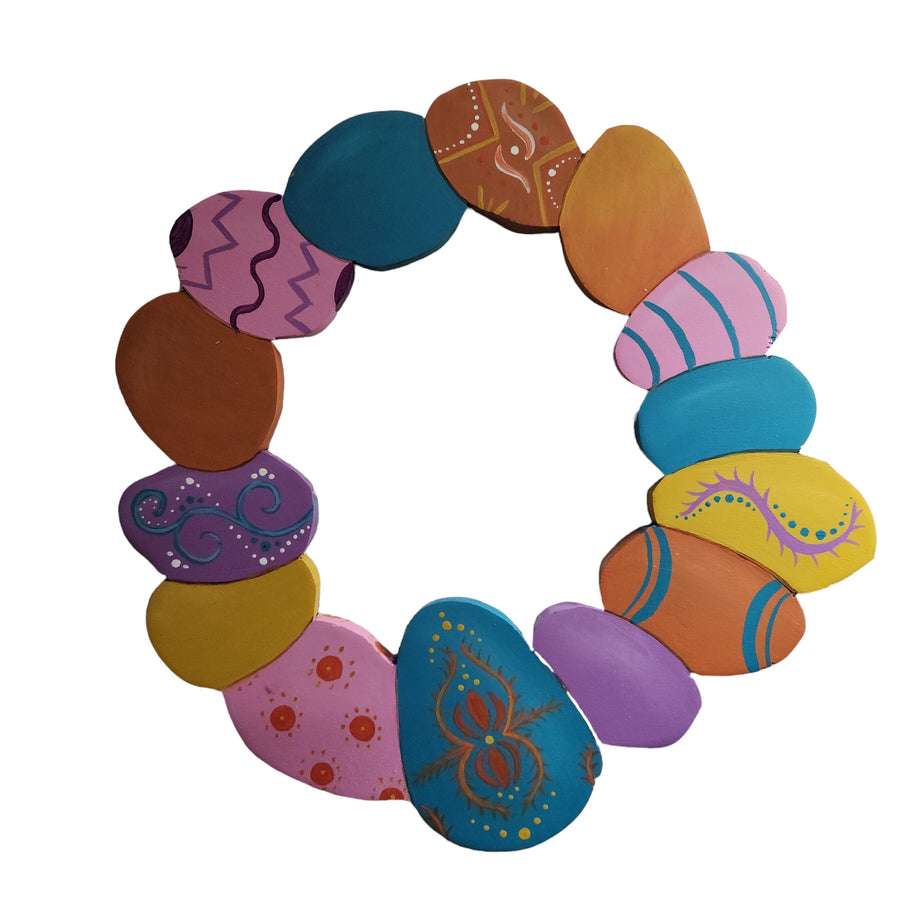 Wooden Egg Wreath Wall Hanging