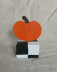 Pumpkin Table Toppers with Checkered Bases