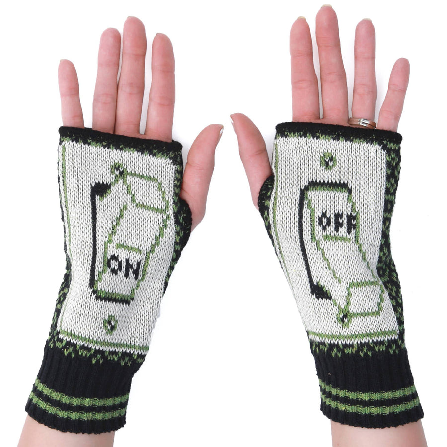 Hand Warmer Fingerless Gloves - Lights on!