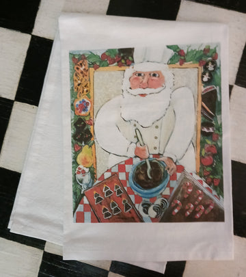 NANCY THOMAS KITCHEN TEA TOWELS - Santa Chef