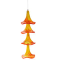 Glass Petunia Wind Chime - Yellow and Orange