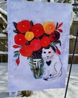 Garden Flags - Cat with Flowers