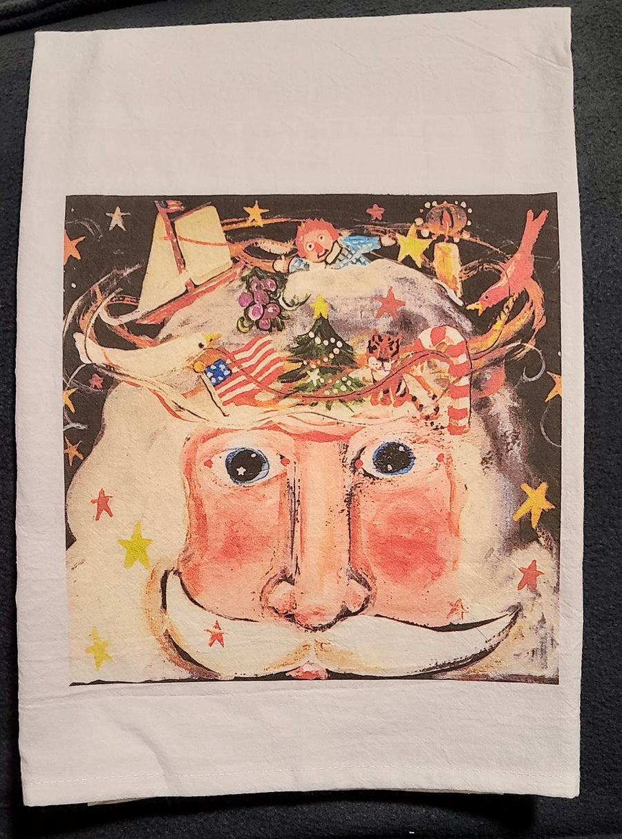 NANCY THOMAS KITCHEN TEA TOWELS - Sugarplum Santa