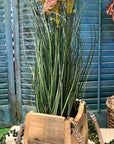 ARTIFICIAL YORKTOWN ONION GRASS WITH TWO FLOWERS (POTTED)