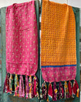 Kantha Fabric Runner with Tassels