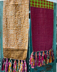 Kantha Fabric Runner with Tassels