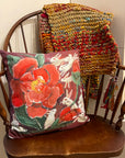 knitted kantha runner with tassels